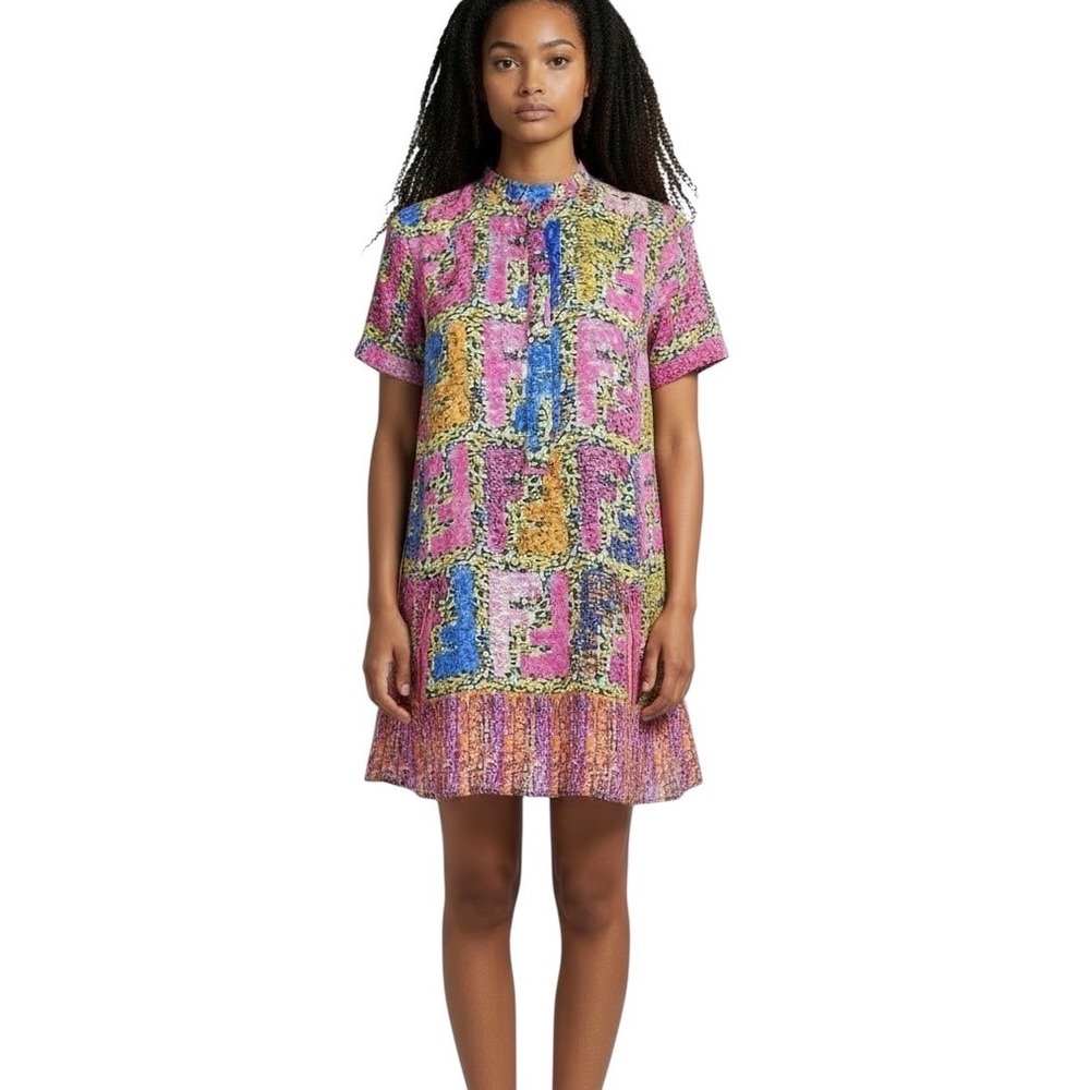 Acne Studios 100% Silk Short Sleeve Mini Dress Medium